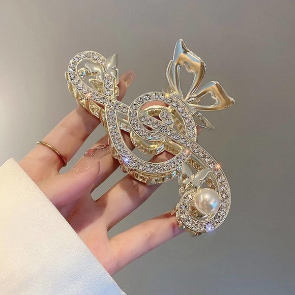 Fancy Hair Clips G Clef Unique Large Claw Hair Clips - Picture 2 of 7